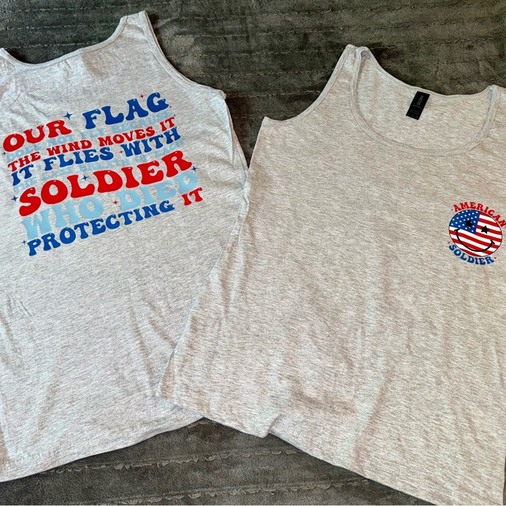 Red White & Blue July Patriotic Tank Top Never Worn